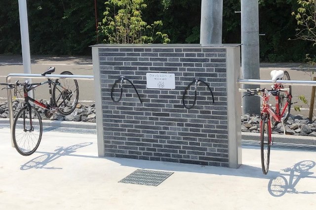 サンライズ糸山拡張施設として新設された自転車洗車スペース